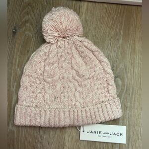 NWT Janie and Jack Pink Knit Pom-Pom Hat
